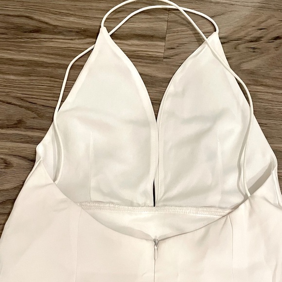 White open back strap dress sz M - Picture 4 of 6